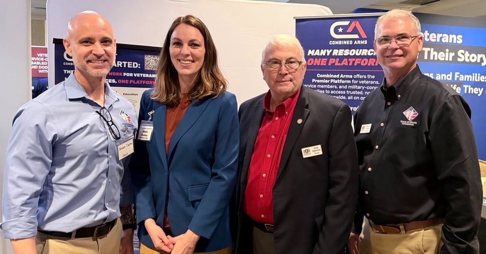 Combined Arms and Texas Veterans Staff standing together.