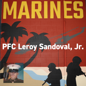 Marines mural at Combined Arms. PFC Leroy Sandoval, Jr. Memorial Day 2019.