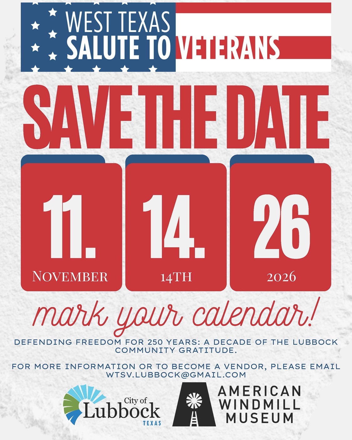 Save The Date: 2026 West Texas Salute to Veterans